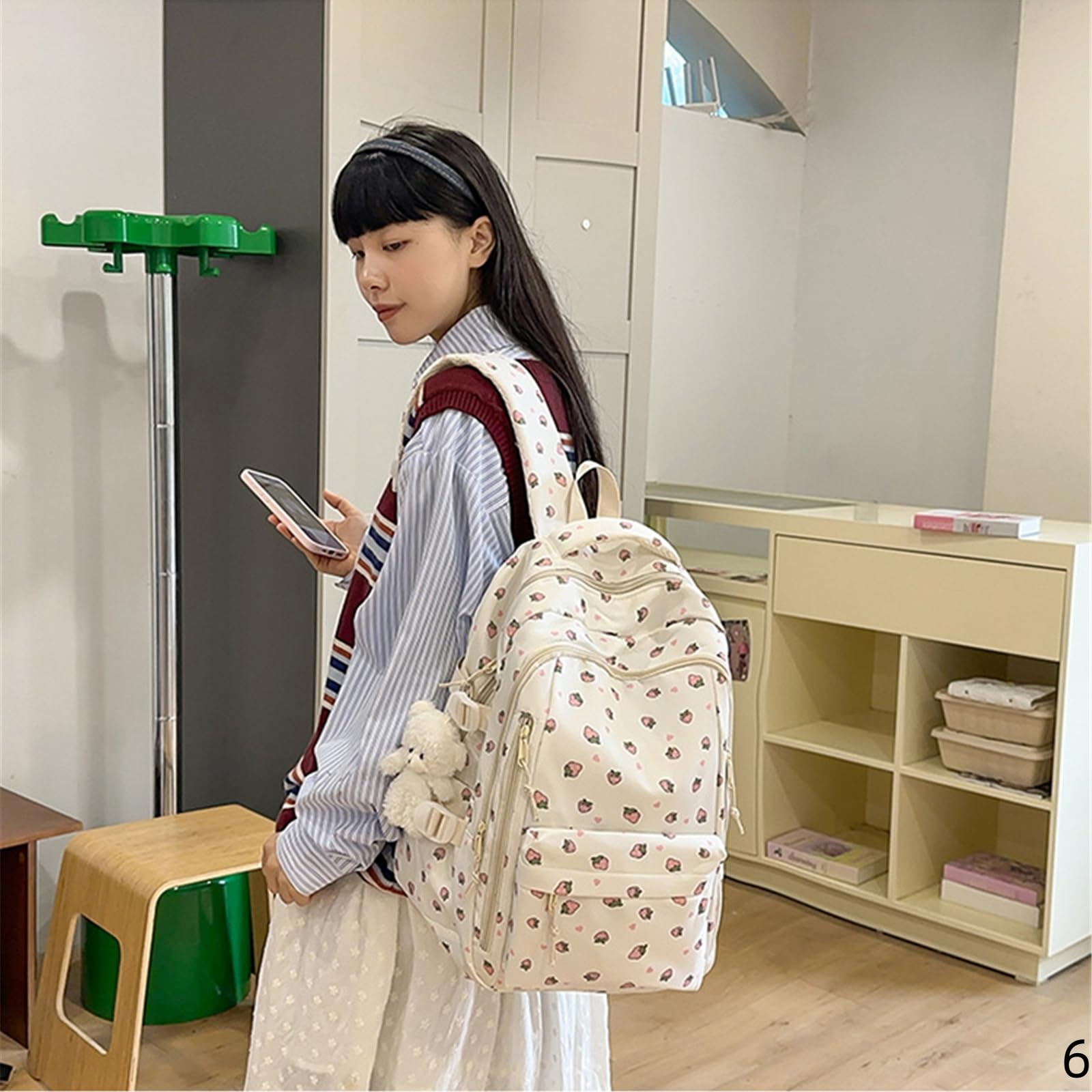 Zaino Scuola Elementare Backpack di Grande capacità Stampato Girls Lightweight Studenti delle Scuole Superiori Medie-04-borsa Singola