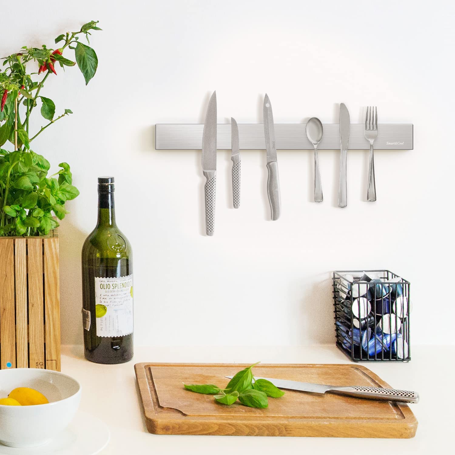 Portacoltelli Magnetico 30 Cm Acciaio Inox - Extra Forte, Senza Forare, Per Cucina - Foto 9