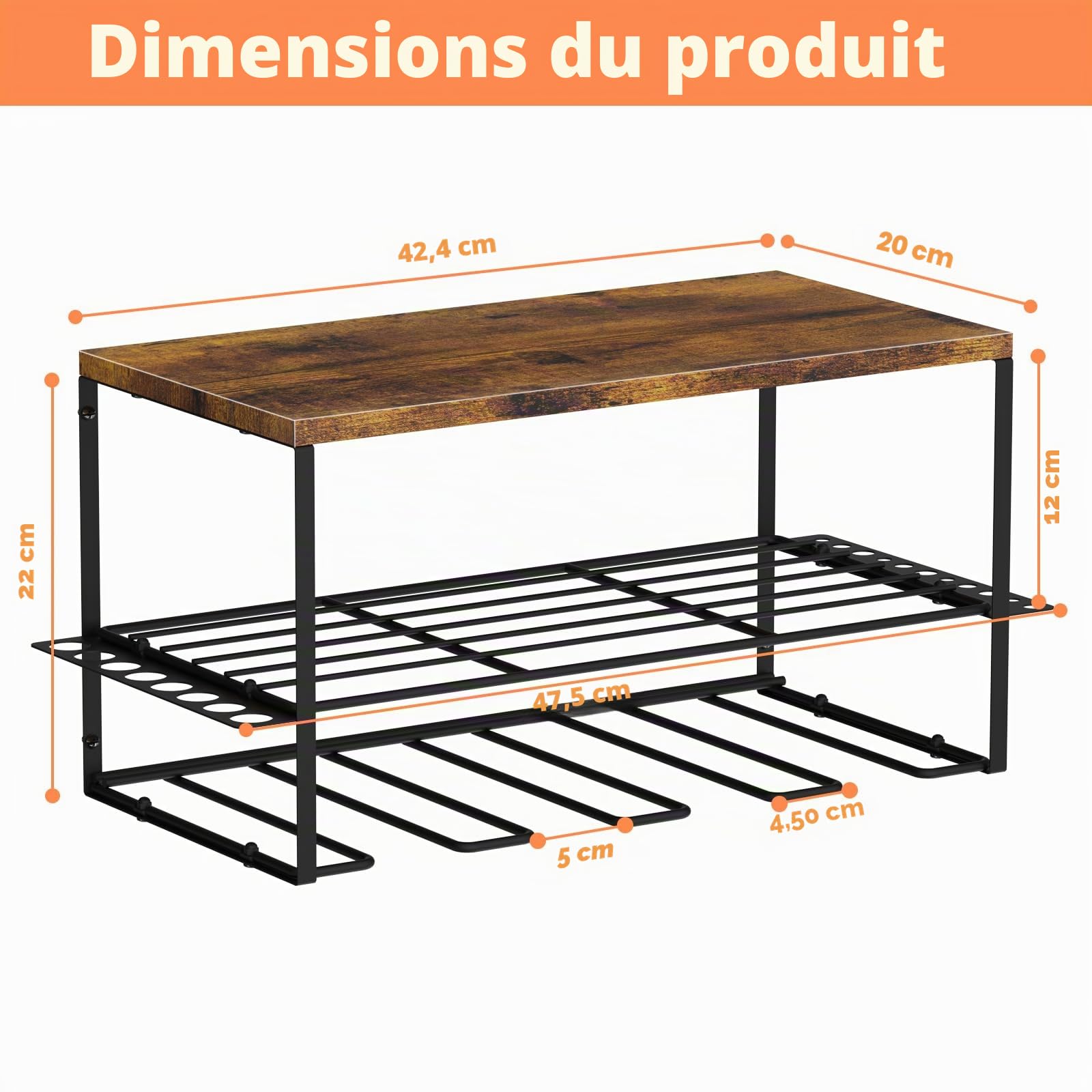 Shinoske Lot de 2 Organiseur D'Outils électriques, Mallette à Outils, Étagère à outils Pour Perceuse électrique En Acier Robuste, Support de Rangement Mural pour Garage Atelier