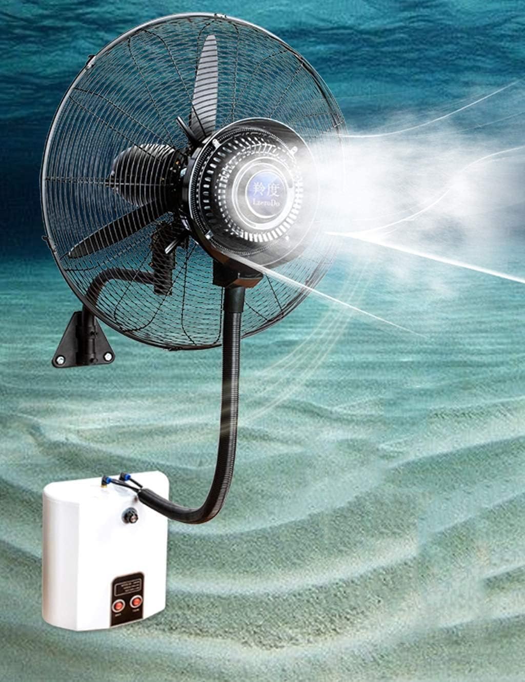Wall-mounted Industrial Misting Spray Fan Factory Cooling Floor Electric Fan High Power Commercial Atomization Oscillating Fan for Indoor/Outdoor-Diameter 65cm Save