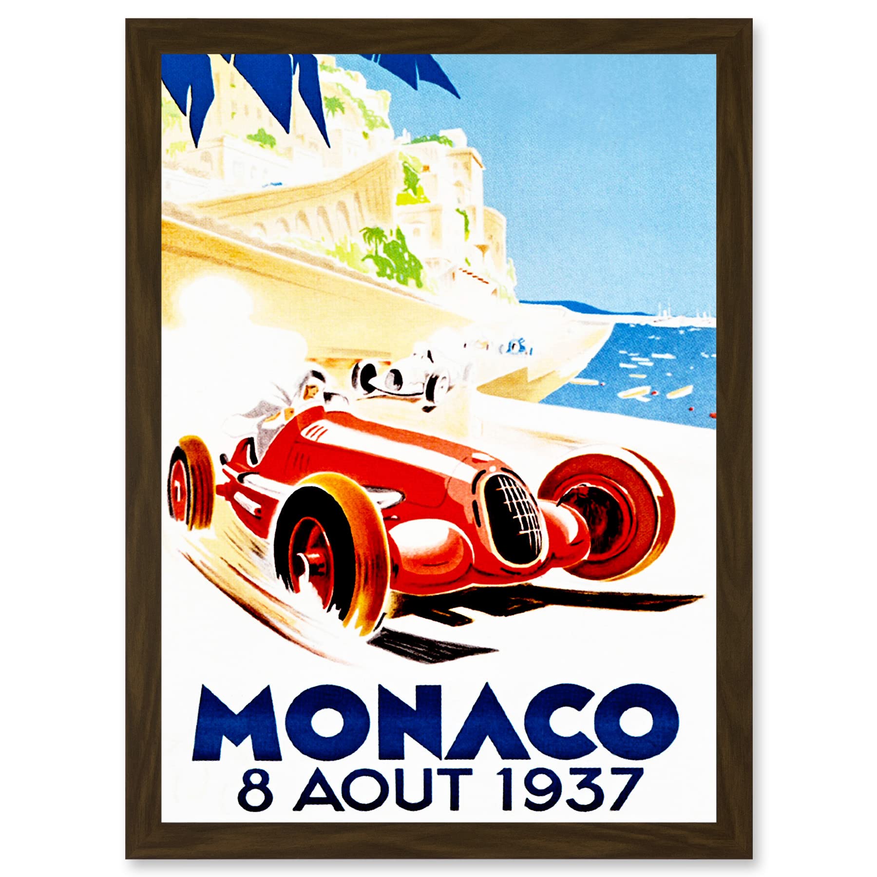 Artery8 Advert Racing Car Monaco 1937 Grand Prix A4 Artwork Framed Wall Art Print