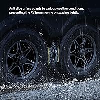 Vista 5 de SKYFISH Estabilizador de neumáticos de doble X Chock de estructura de acero, más estable con alfombrilla de goma antivibración para caravana