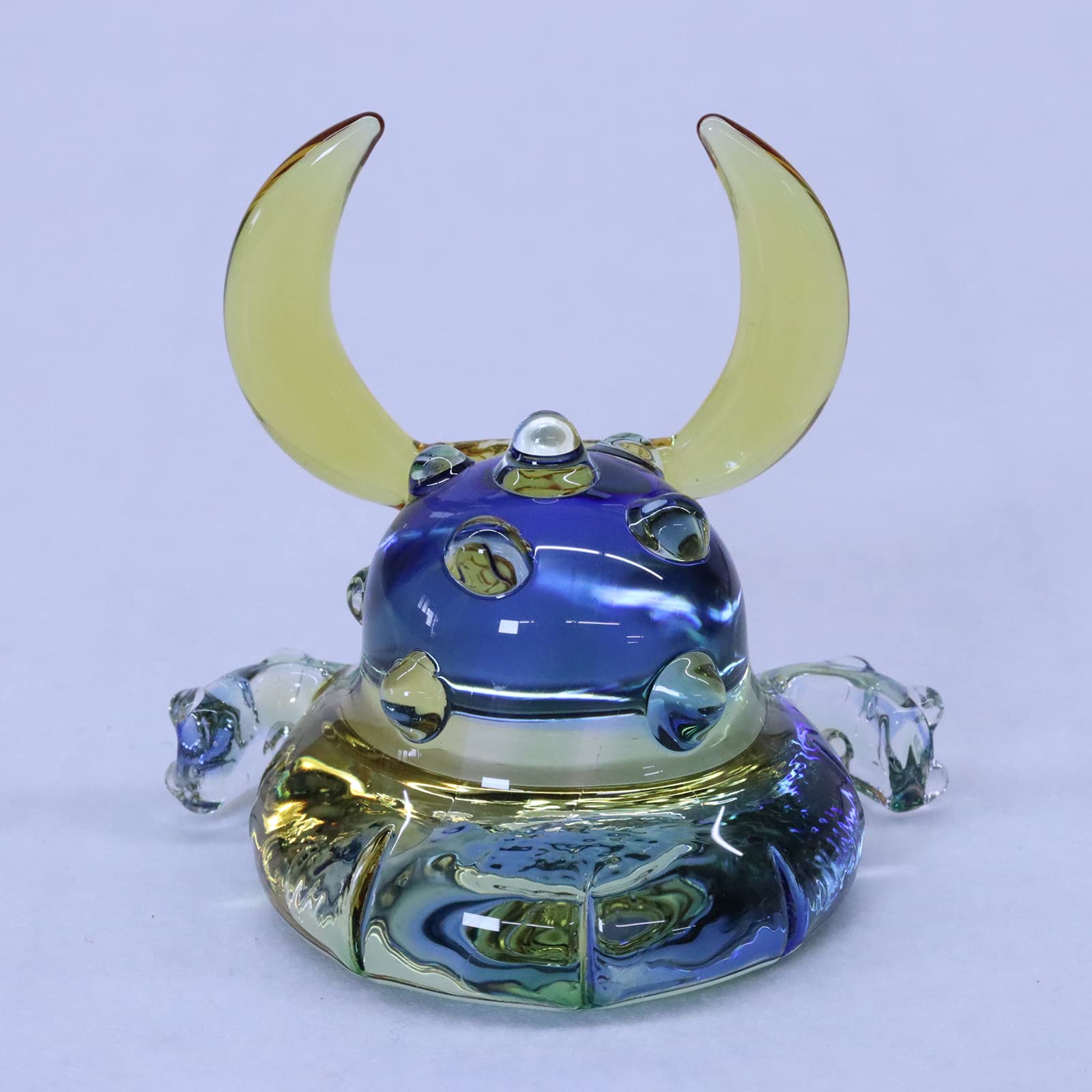 硝子細工  硬質兜  青 硝子細工 硬質兜 青