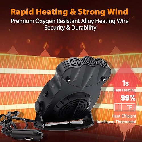 Miniatura 5 de Calentador de automóvil, ventilador de calentador automático, desempañador de parabrisas de automóvil, ventilador de calentamiento o enfriamiento