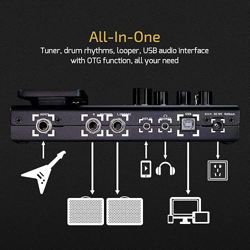 Miniatura 34 de VALETON Pedal de procesador de efectos múltiples con pedal de expresión, bucle FX MIDI I/O Amp modelado de gabinetes IR, simulación estéreo OTG USB