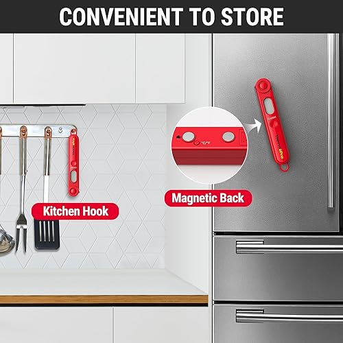 Miniatura 7 de ThermoPro TP03 - Termómetro digital de lectura instantánea para carne, cocinar, alimentos, caramelo termómetro con luz de fondo e imán para