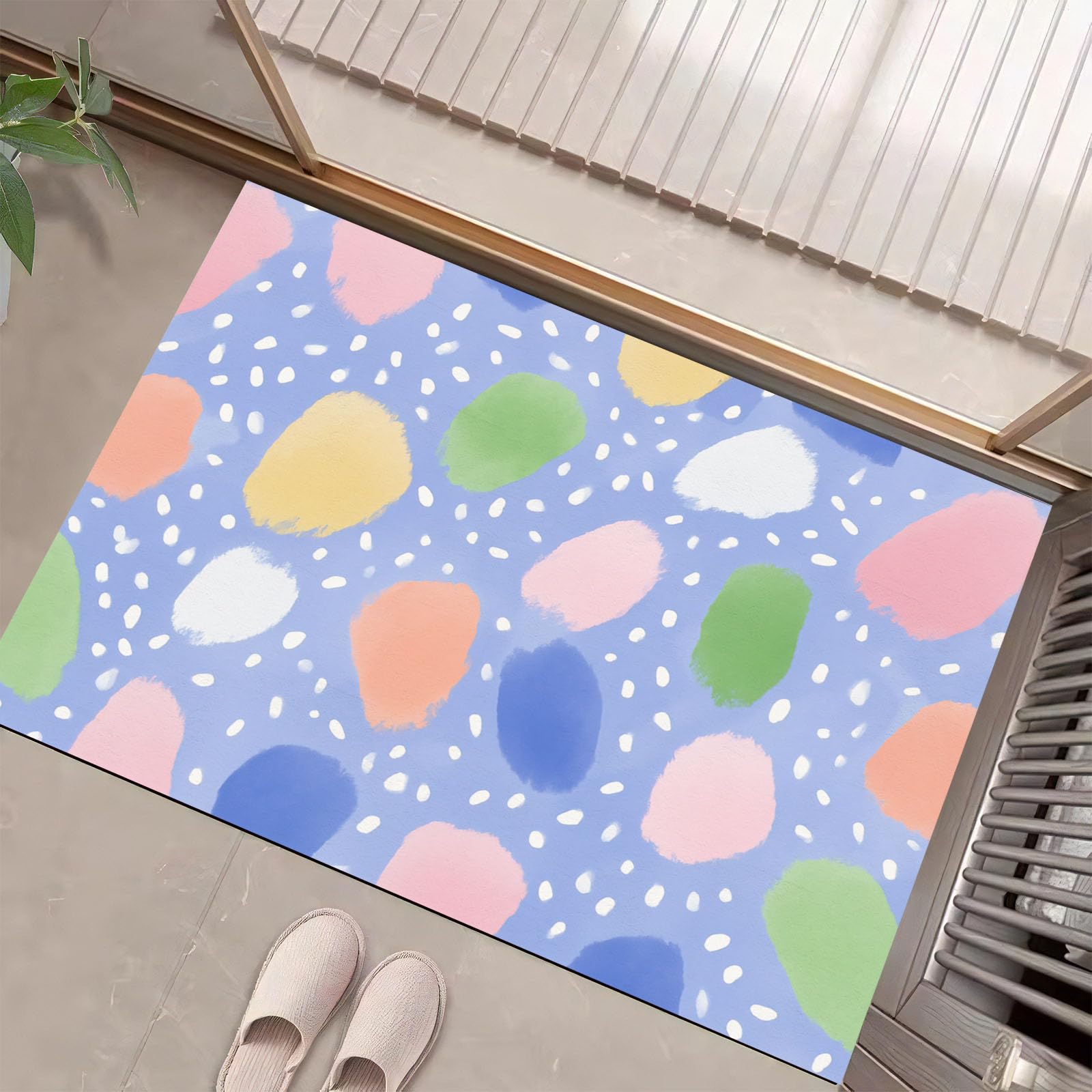 Tapis d'entrée intérieur lavable pour éliminer les taches de couloir