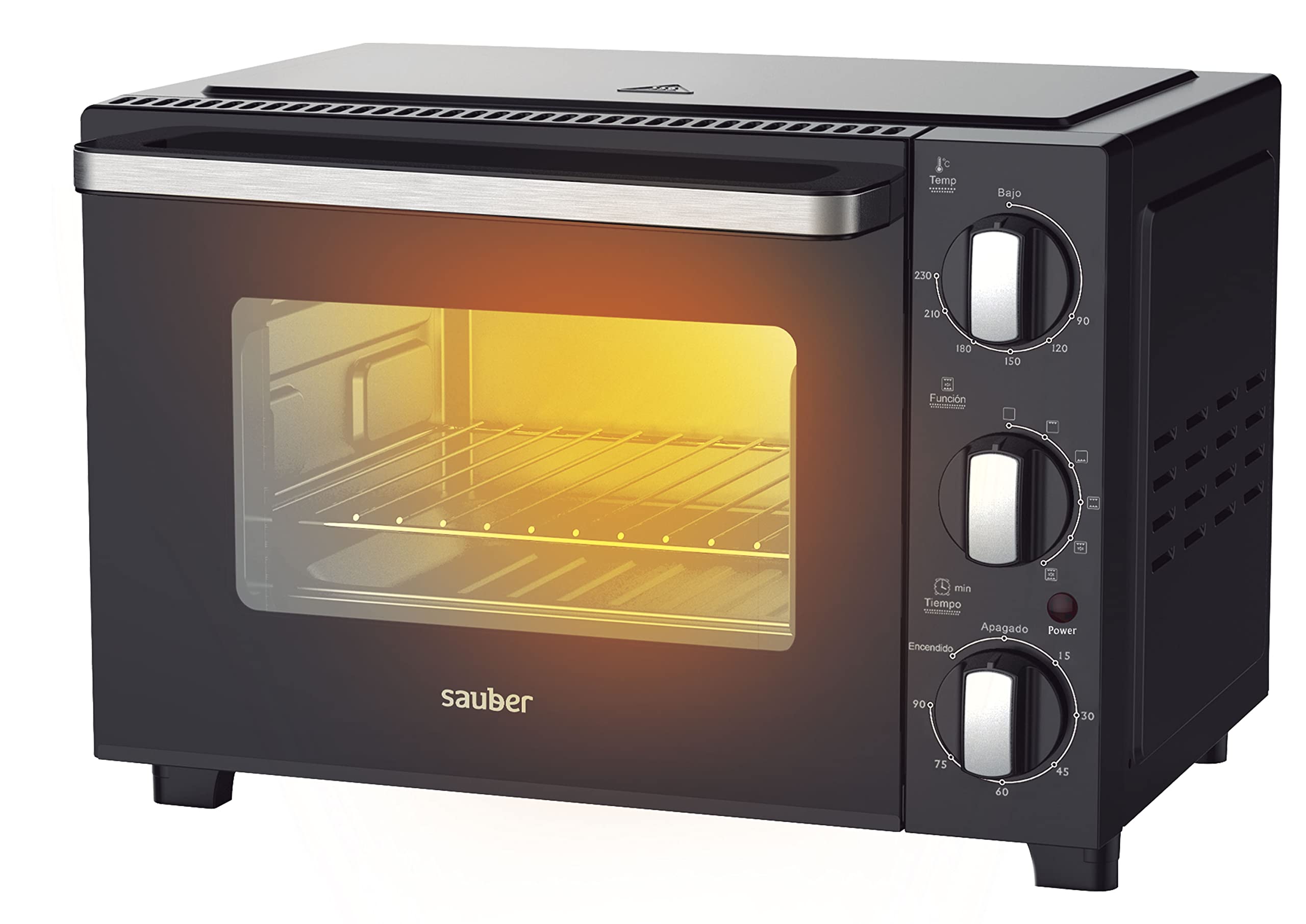 Sauber - Tabletop Oven SERIES 3-1400 CONVECTION - 20 Liters - Power 1,400 Watts - Color Black - HOME DELIVERY