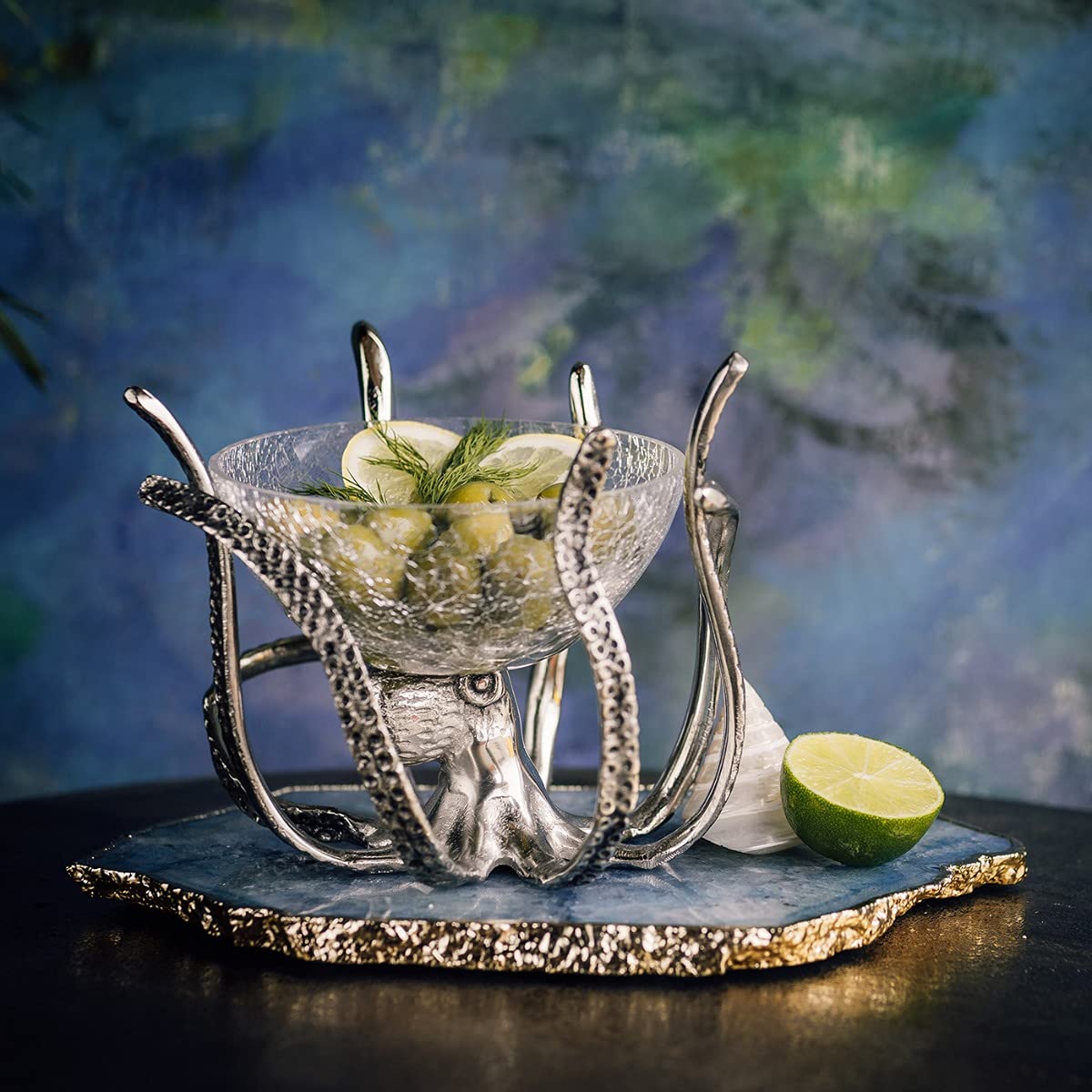 Culinary Concepts London Mini Octopus Stand & Crackle Glass Bowl