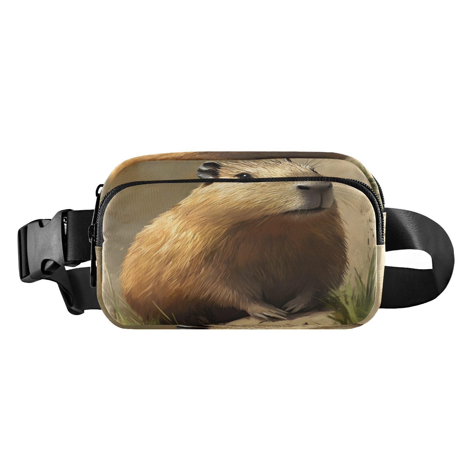 CEBUGI Hiking Mini Waist Packs for Men Women,Groundhog Fashion Water Resistant Fanny Packs with Adjustable Belt for Workout Traveling Running