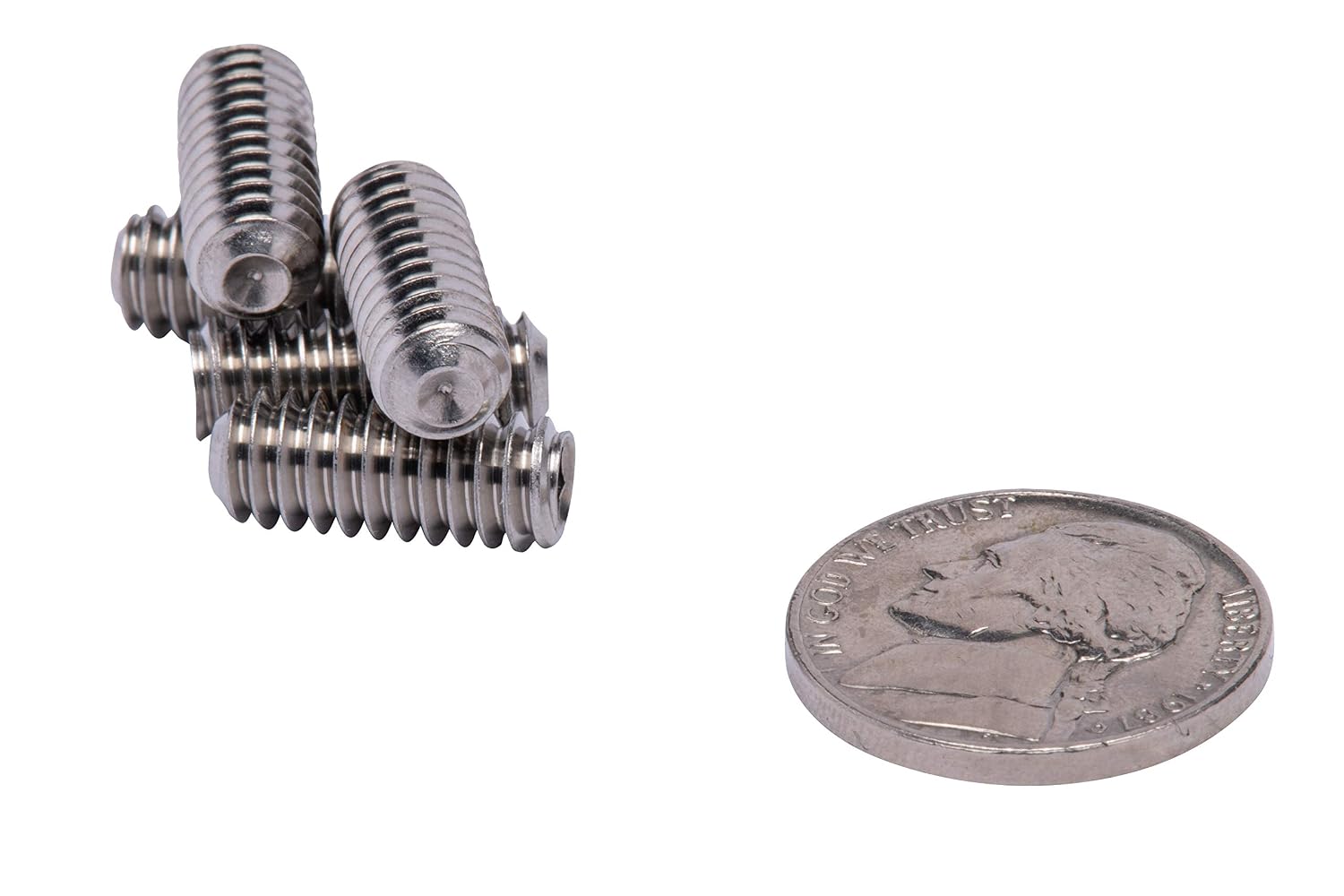 1/4"-20 X 5/8" Stainless Set Screw with Hex Allen Head Drive and Oval Point (50 pc), 18-8 (304) Stainless Steel Screws by Bolt Dropper
