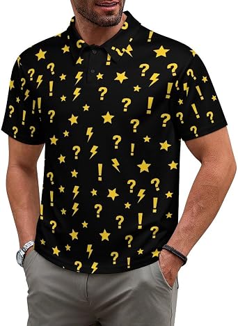 Mens Button Polo Shirt Short Sleeve Casual Collared Top for Golf Vacation Business Casual Wear