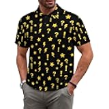 JOJOART Men's Button Polo Shirt Short Sleeve Casual Collared Top for Golf Vacation Business Casual Wear