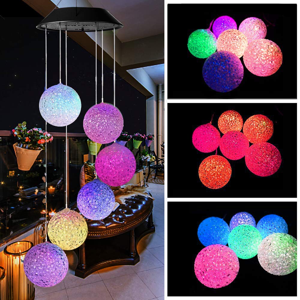 Mosteck Wind Chimes Outdoor, Solar Wind Chimes Color Changing Hummingbird Mobile Wind Chime Best Memorial Birthday Gifts for Mom Grandma Women, Decorative Romantic Patio Lights for Yard Garden Home