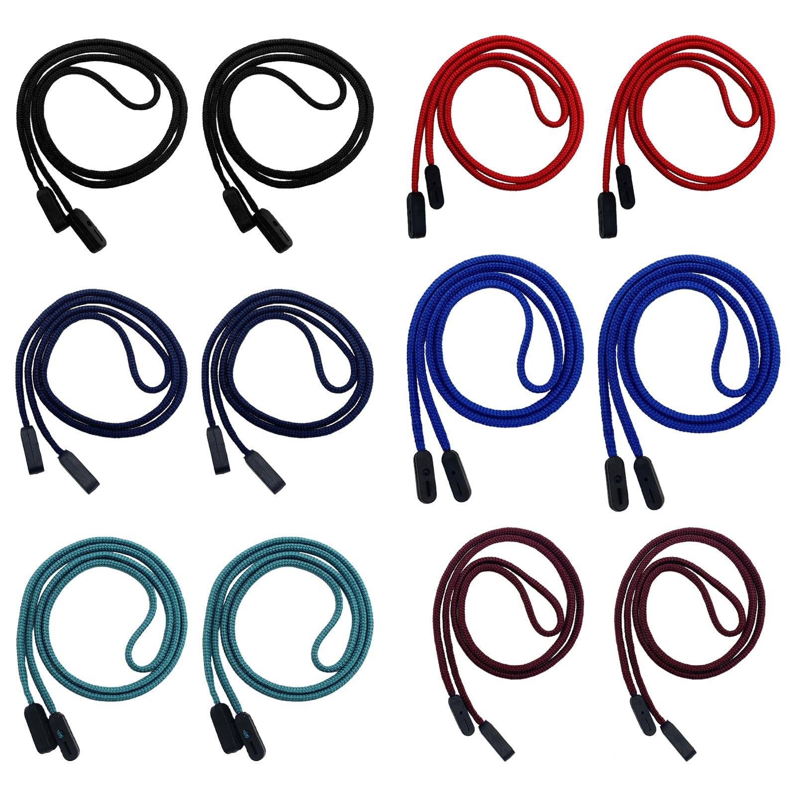 Maxtonser 12Pcs Adjustable Eyeglasses Lanyard Anti Slip Glasses Retainers Neck Strap for Men Women Elderly Reading Cycling Running