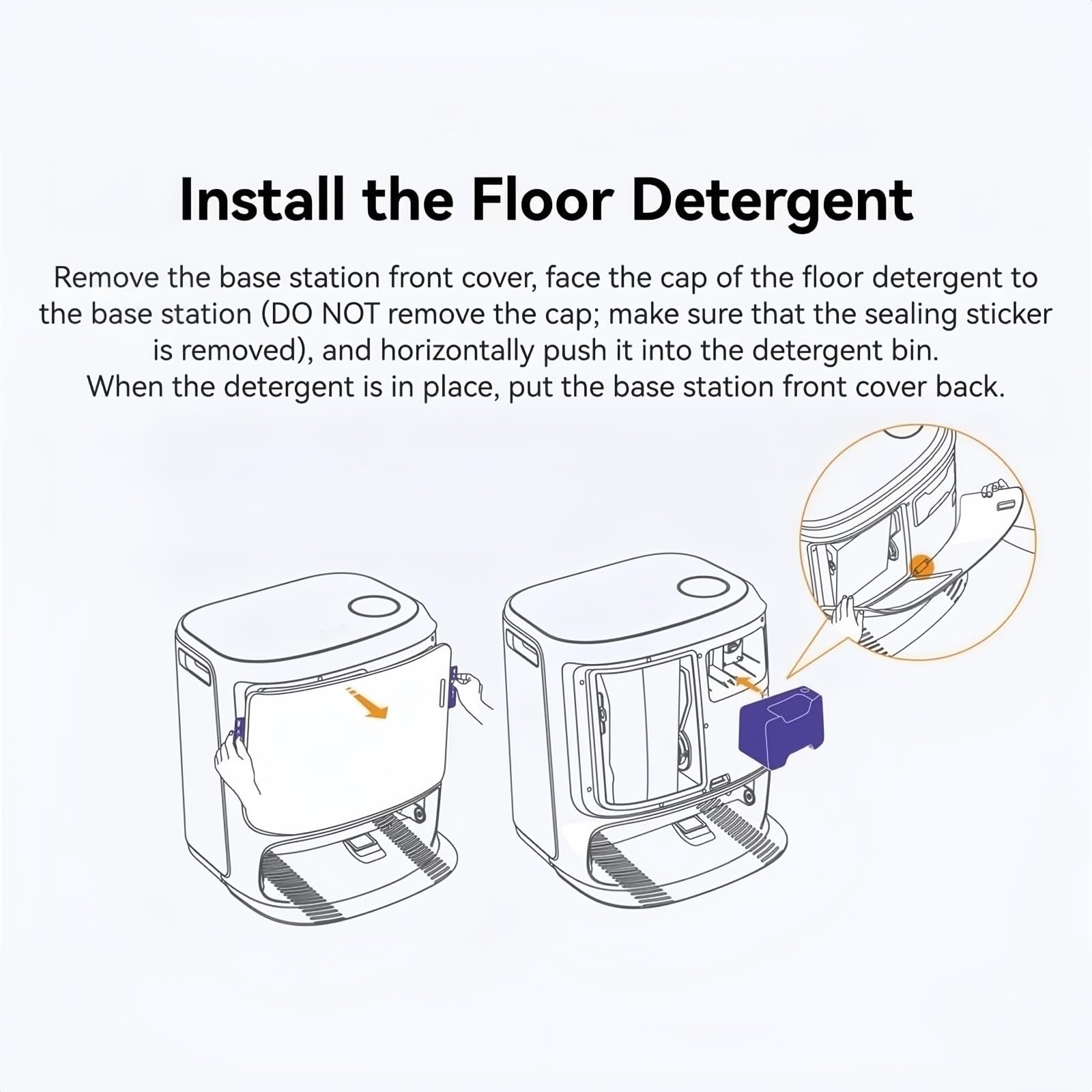 Robot Aspirador Y Detergente For Fregonas, Limpiador De Suelos De 580 Ml, Compatible Con Narwal Freo Z Ultra. No For J3 Y J4