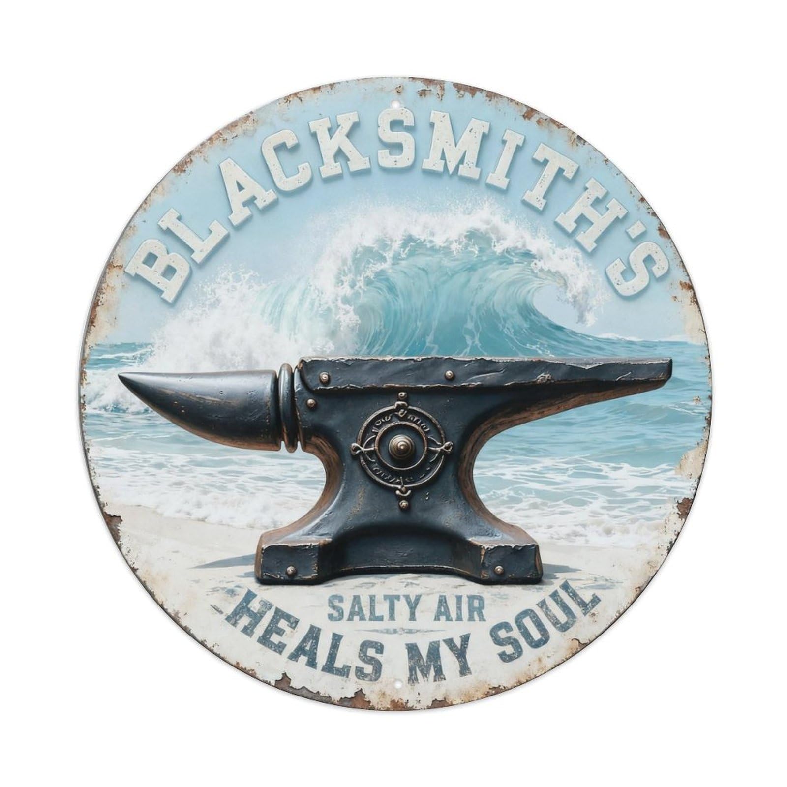 Salty Air Heals My Soul Metal Tin Sign Plaque