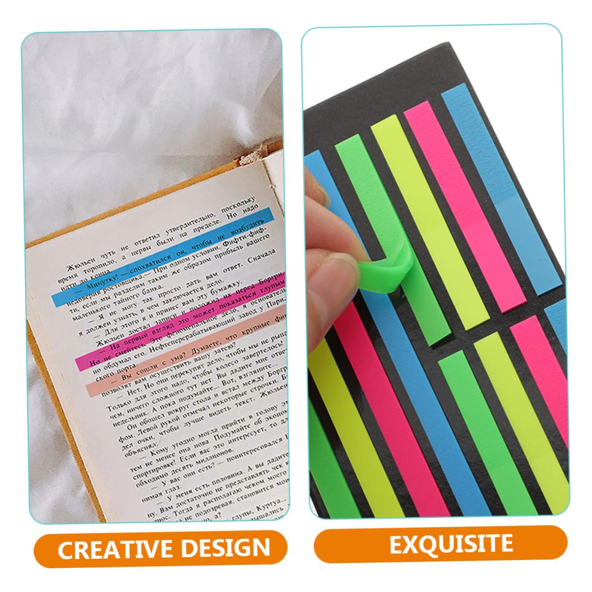 DOITOOL 4 Set Strisce Evidenziatore Fluorescenti Per Annotare Libri Colorati Rimovibili Per Set Per Scuola E Ufficio 6 Pezzi * 4