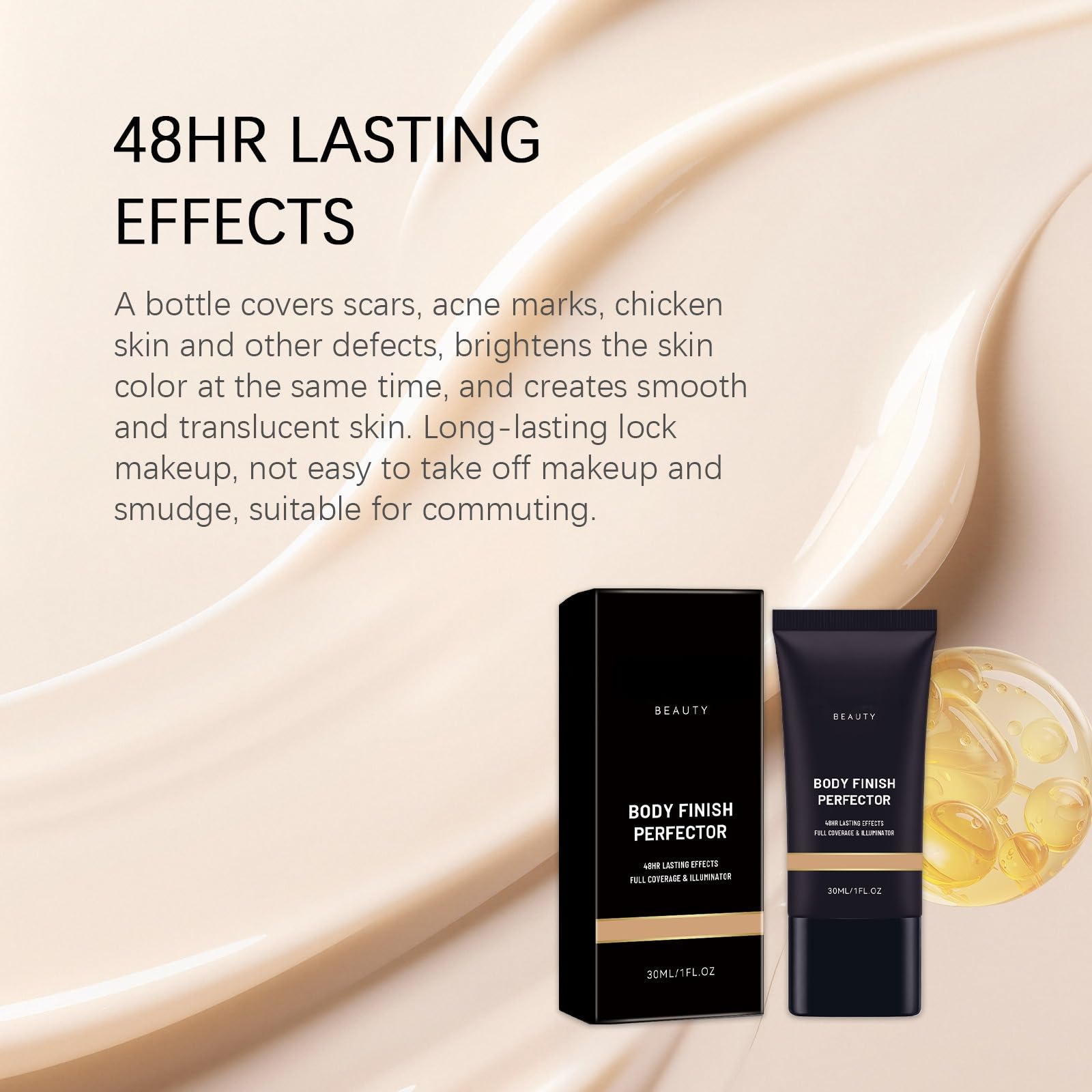 Body Coverage Perfector, Make-up zur Abdeckung der Venen der Beine, feuchtigkeitsspendende Körperlotion, leicht aufzutragende Foundation