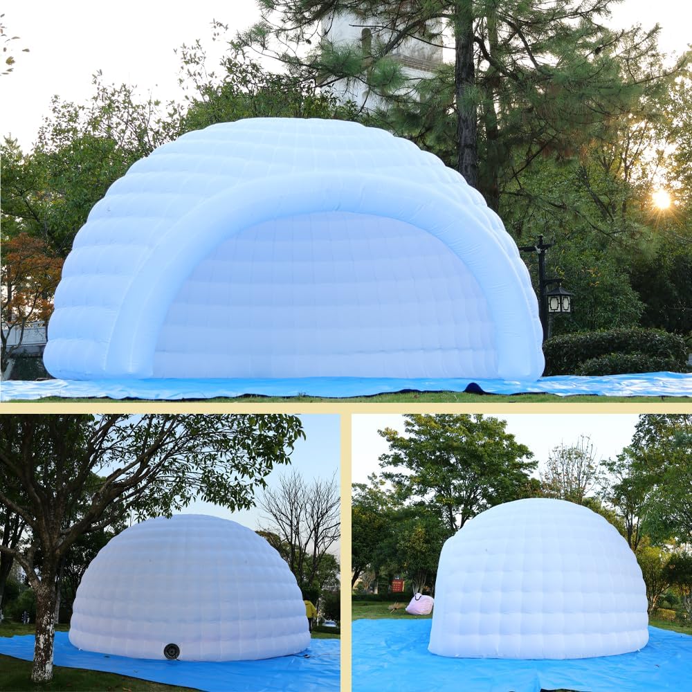 White Inflatable Igloo Dome Tent Portable Lightweight Blow-Up Gazebo Outdoor Air Cloud Tent Event Shelter for Garden Parties, Wedding Decor, Backyard Gatherings & Commercial Rental