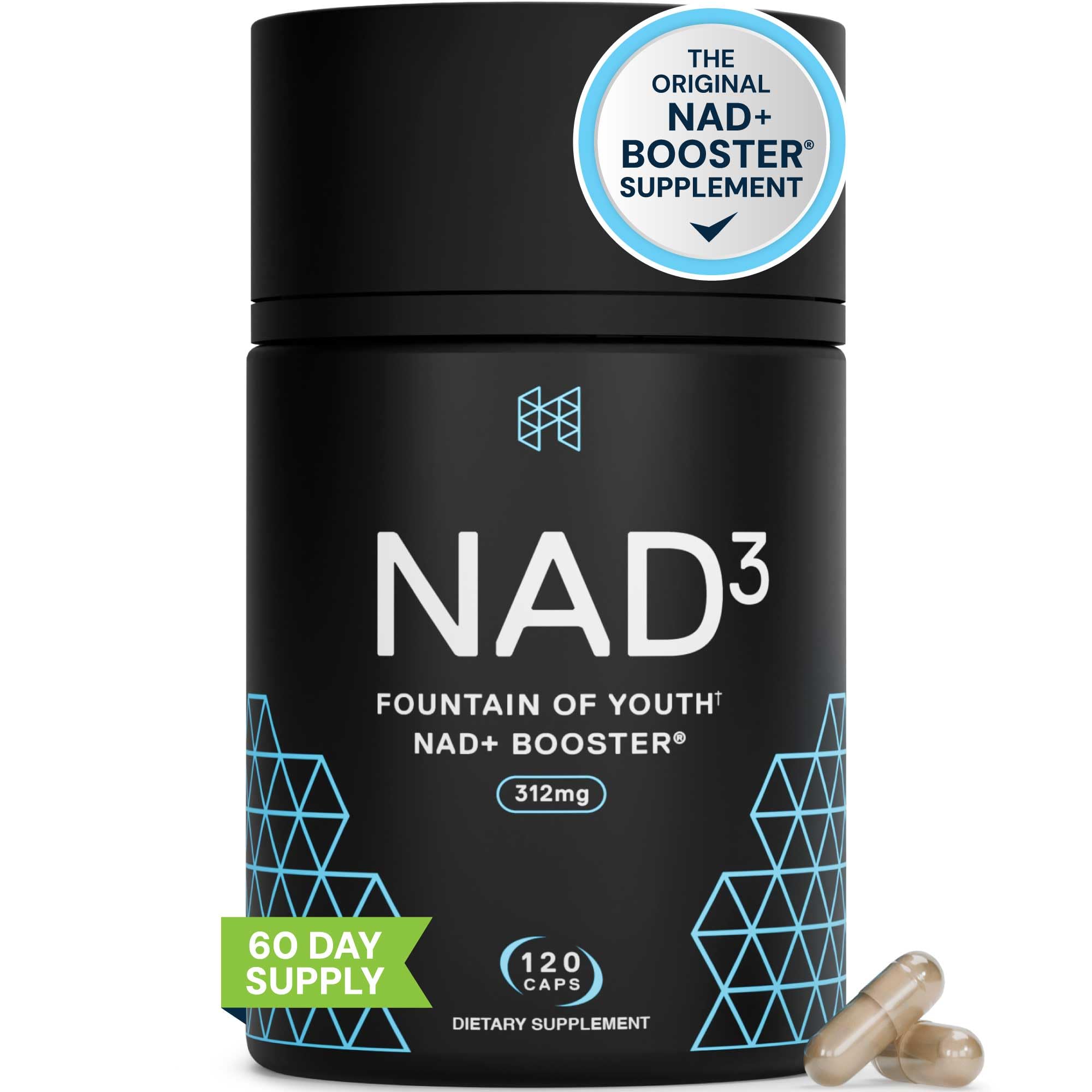 HPNNAD3 Clinical NAD+ Booster, Cellular Health & Natural Energy - NAD Supplement for Healthy Aging, Metabolic Support, NRF2 & Longevity, Nicotinamide Riboside & NMN Alternative, 120ct, 60-Day Supply