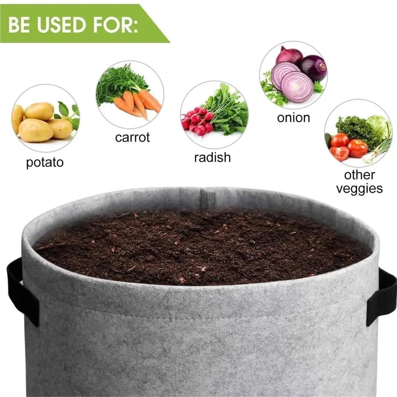 Stofftopf Pflanzbeutel aus Filz, Vliesstoff | For den Garten(Camel-S-3PCS)