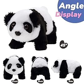 Hopearl Crawling Panda Interactive Electronic Pet Plush Toy with Sounds and Movements Animated Shaking Head Gifts for Toddlers Birthday, 7\'\'