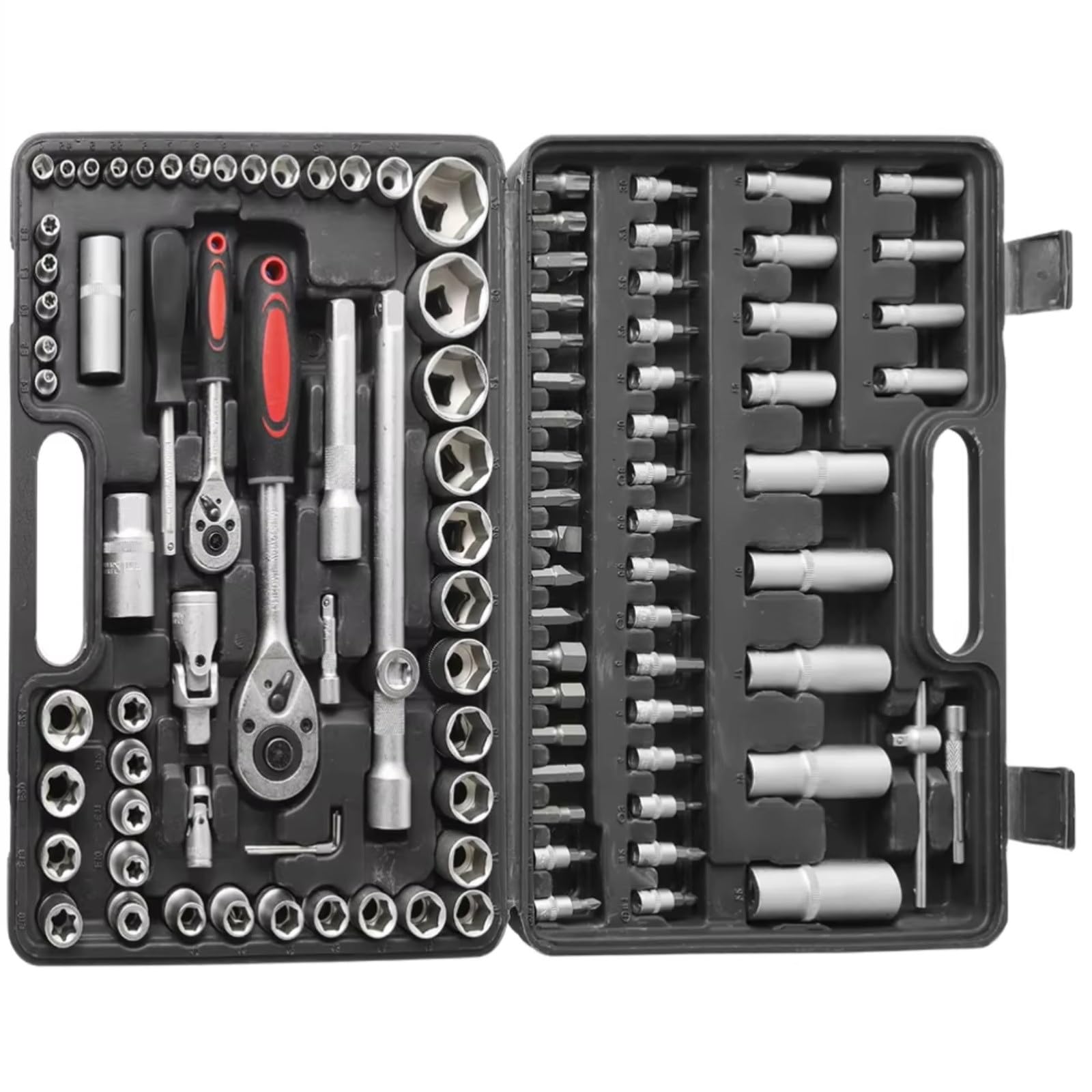 Kit d'outillage mécanique Jeu Clés À Douille À Cliquet 108 Pièces Ensembles D'outils Réparation Automobile Dynamométrique À Cliquet Kit Combiné À Cliquet Embouts Outil Manuel