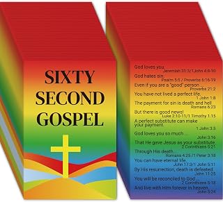240pcs The Romans Road to Salvation Gospel Tracts Plan of Salvation Prayer Cards Pocket Little Jesus Bible Tracts Christian Tracts for Evangelism Church Gifts (English, Sixty Second Gospel)
