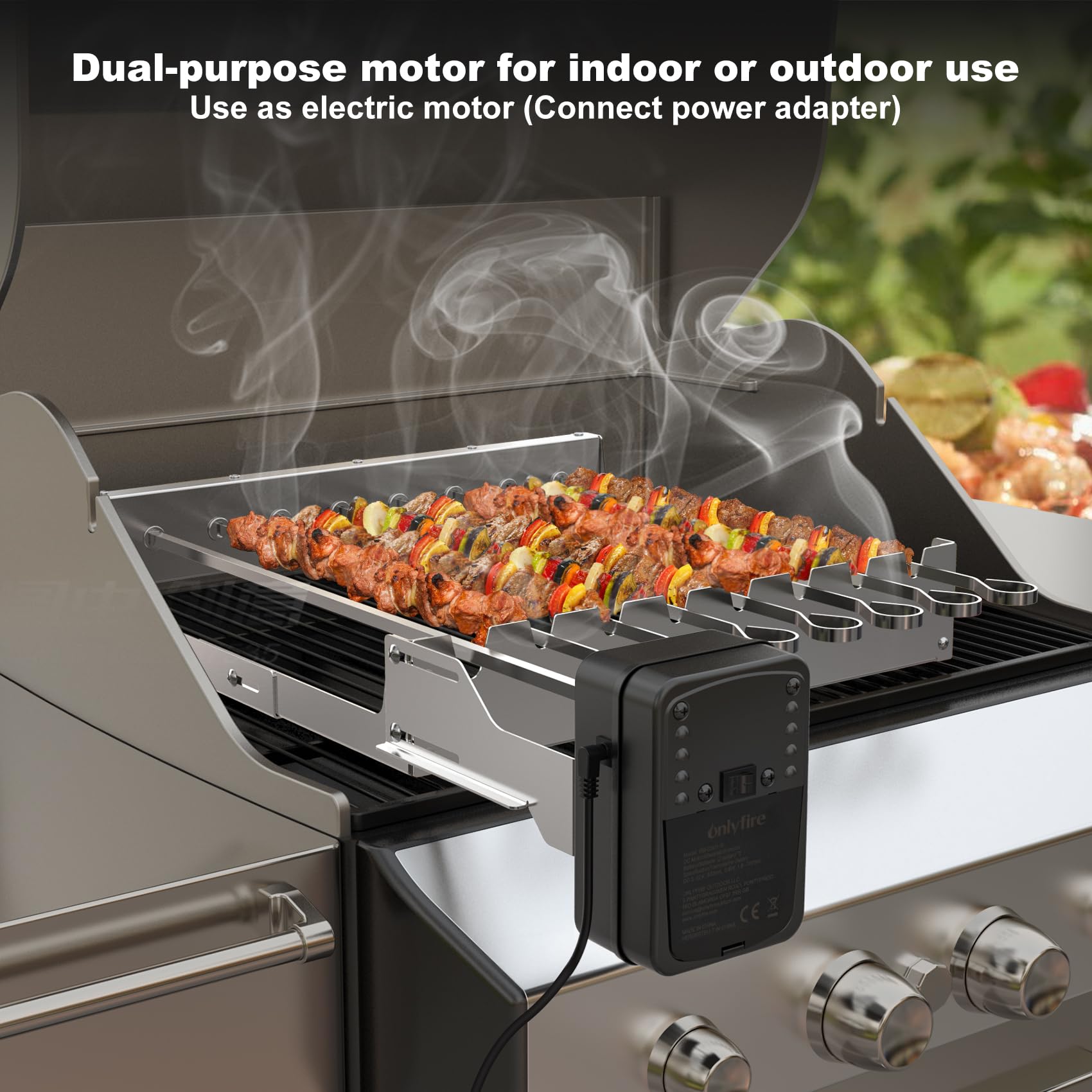 onlyfire Motore per griglia per barbecue regolabile girarrosto Grill Spit Gear Motor DC 3-12V 3.5W per Shish Kebab Spiedo Turner Attrezzature elettriche della griglia Grill Spiedo Girarrosto