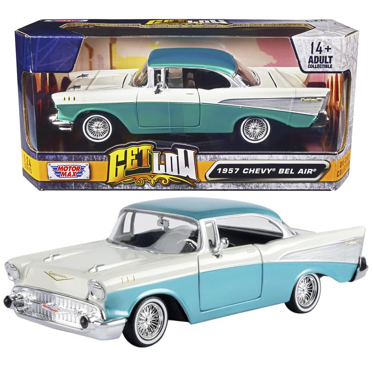 Amazon.com: 1957 Chevy Bel Air Lowrider Turquoise Metallic and