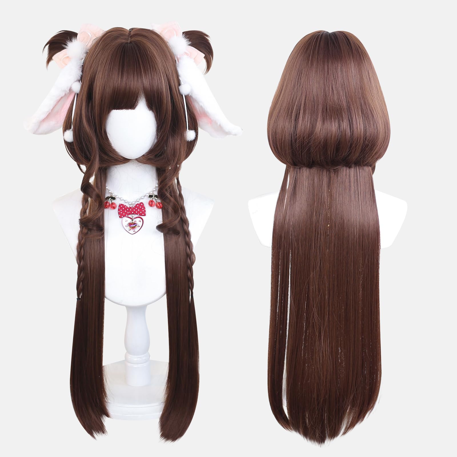 KORURACLUB gradient Wigs cosplay Wig pink and lolita wigs anime wig halloween Wigs for women (No accessories included) (): Cocoa Dusk