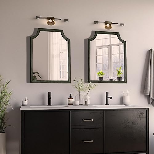 Vista 236 de WallBeyond Espejos de baño de madera para montar en la pared, espejos de pared con marco de madera rústica de 16 x 20 pulgadas, espejos de pared