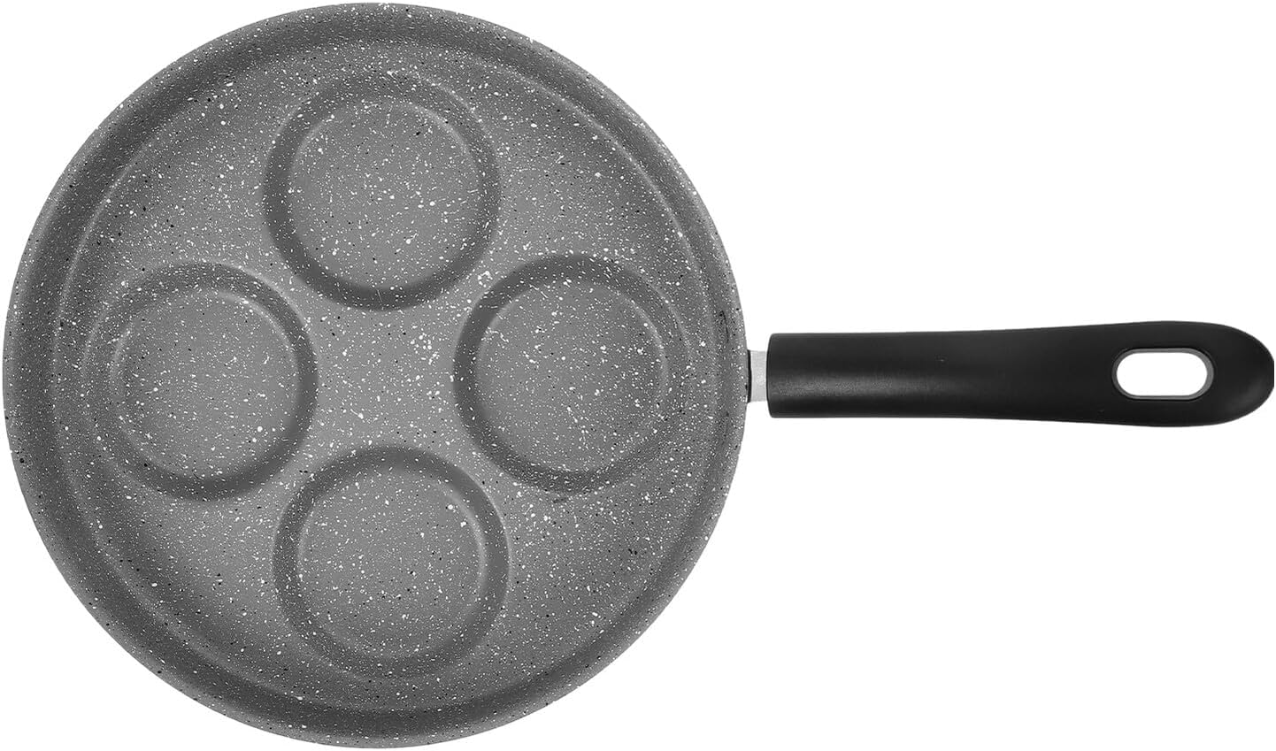 Ipetboom Nonstick 24cm 4-hole Egg Frying Pan Small Divided Skillet for Breakfast Pancakes Omelets Universal Cookware Compatible with Gas and Induction Stove