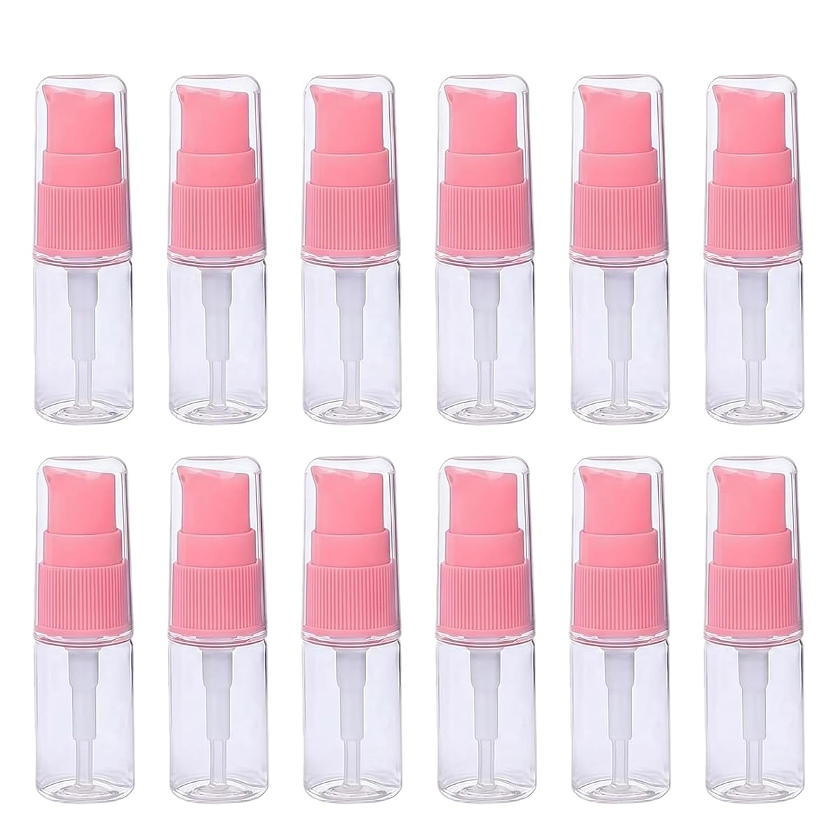 XINGZI 12Pcs 10ml 0.34oz Portable Empty Refillable Clear Plastic Lotion Pump