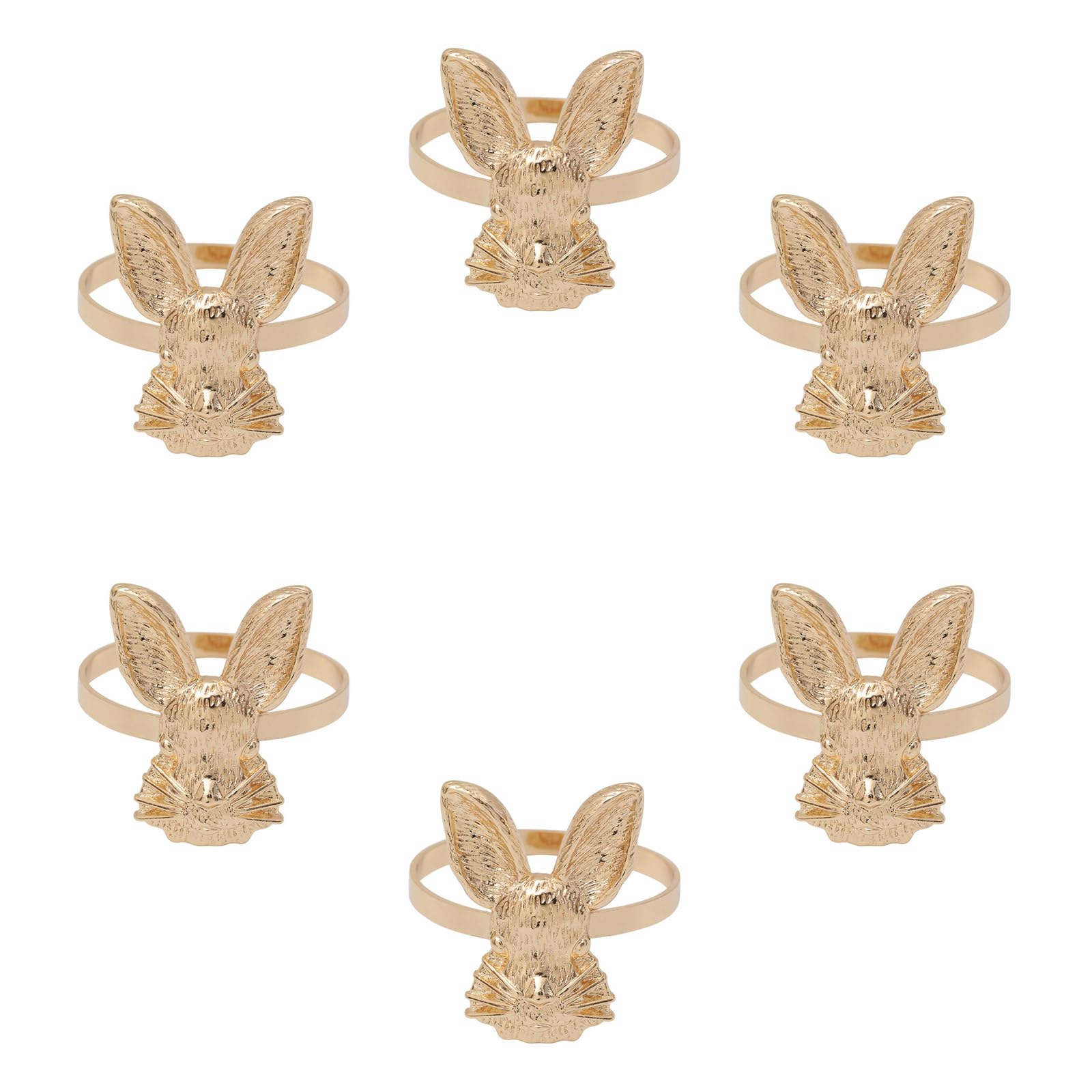 Lerpwige 6Pcs Delicate Rabbits Napkin Rings Unique Rabbits Napkin Rings for Easter Festival and Seasonal Decorations Metal Table Decors