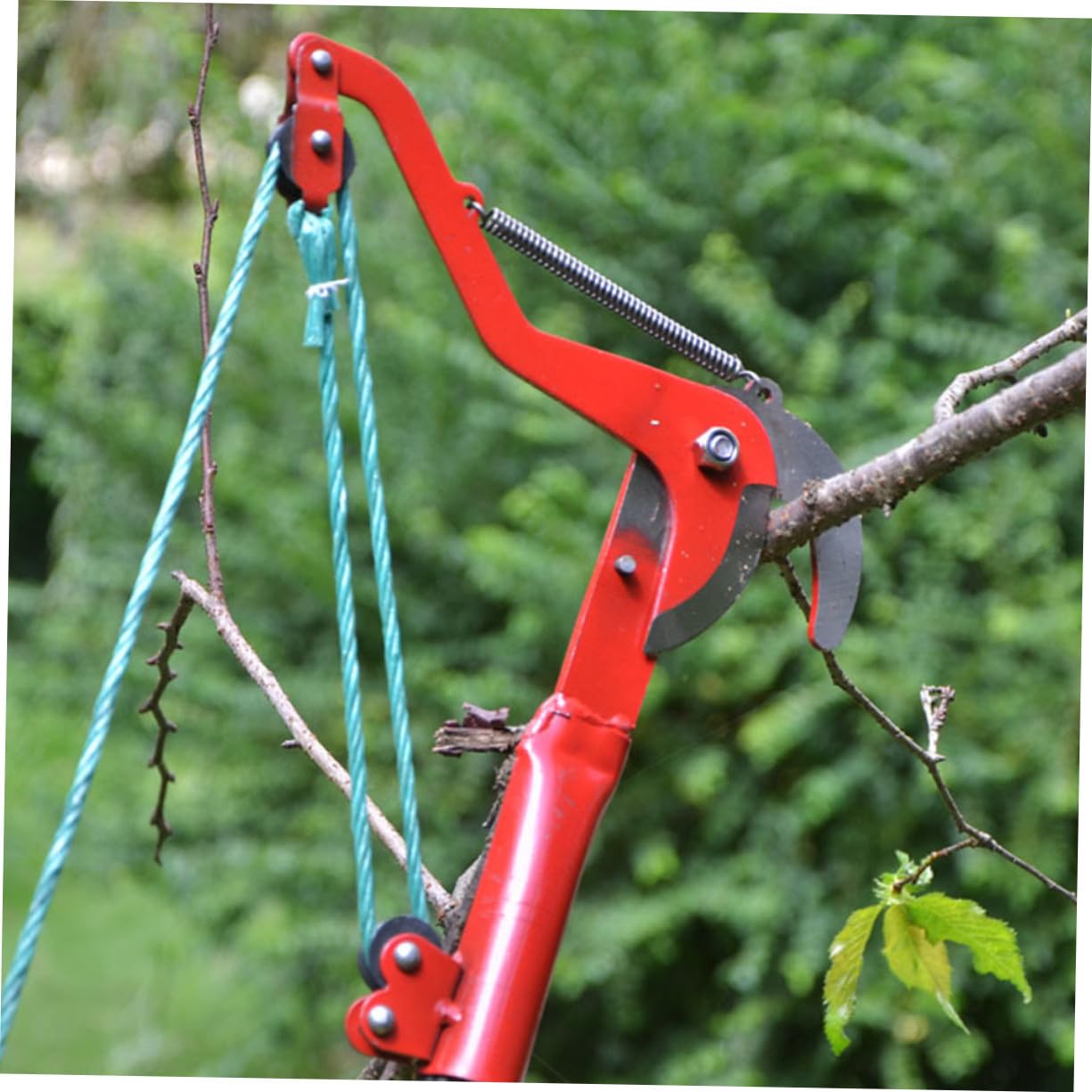 Astschere mit Seil aus Stahl für Schwere Schnittarbeiten Rot | Gartenschere mit Seil, Labor Sparende Hand Schere, für Gras und Zweige