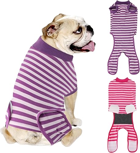 Miniatura 1 de Traje de recuperación de cirugía para perros, paquete de 2 unidades, camisa profesional de recuperación de mascotas, vendajes para heridas