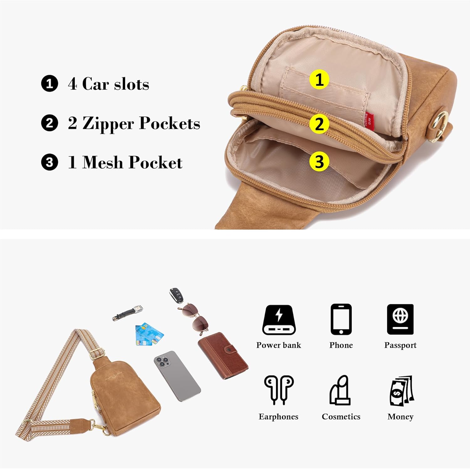 Small Anti Theft Crossbody Bag for Women, Lightweight RFID Sling Bags for Everyday Mini Phone Purse Casual - Image 4