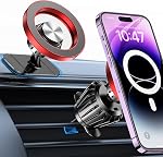Kaistyle for Magsafe Car Mount【20 Strongest Magnets】 Magnetic Phone Holder for Car Phone Holder Mount Dash【360°】 Cell Phone Mount for Car Accessories for Women Men iPhone 17 Pro Max 16 15 (Pink)