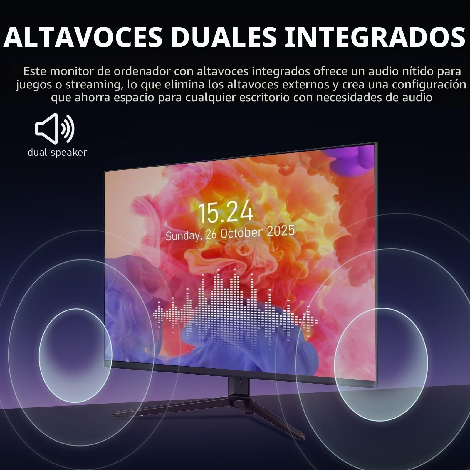 Monitor 4K de 28 Pulgadas IPS Ultra HD (3840 × 2560 P) 10 bits 128% SRGB Altavoces Integrados DisplayPort HDMI Blanco