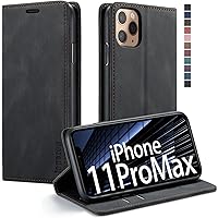 Vista 27 de japezop Funda para iPhone 11 Pro, iPhone 11 Pro funda tipo cartera para mujeres u hombres con [bloqueo RFID] soporte para tarjetas de crédito, funda