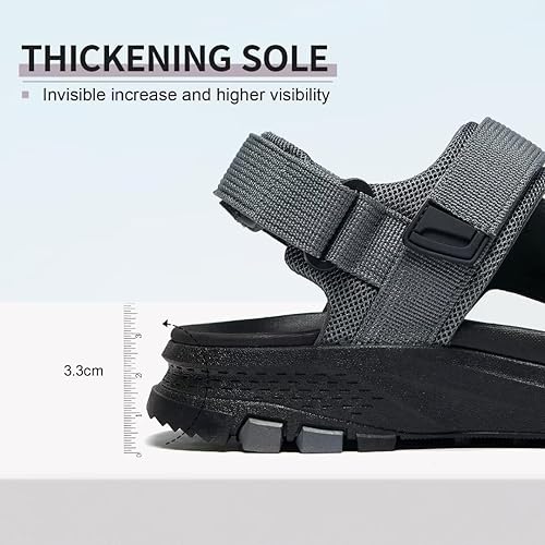 Vista 3 de MEGNYA Sandalias cómodas para caminar para hombre, sandalias deportivas suaves de senderismo con tres correas ajustables de velcro y velcro