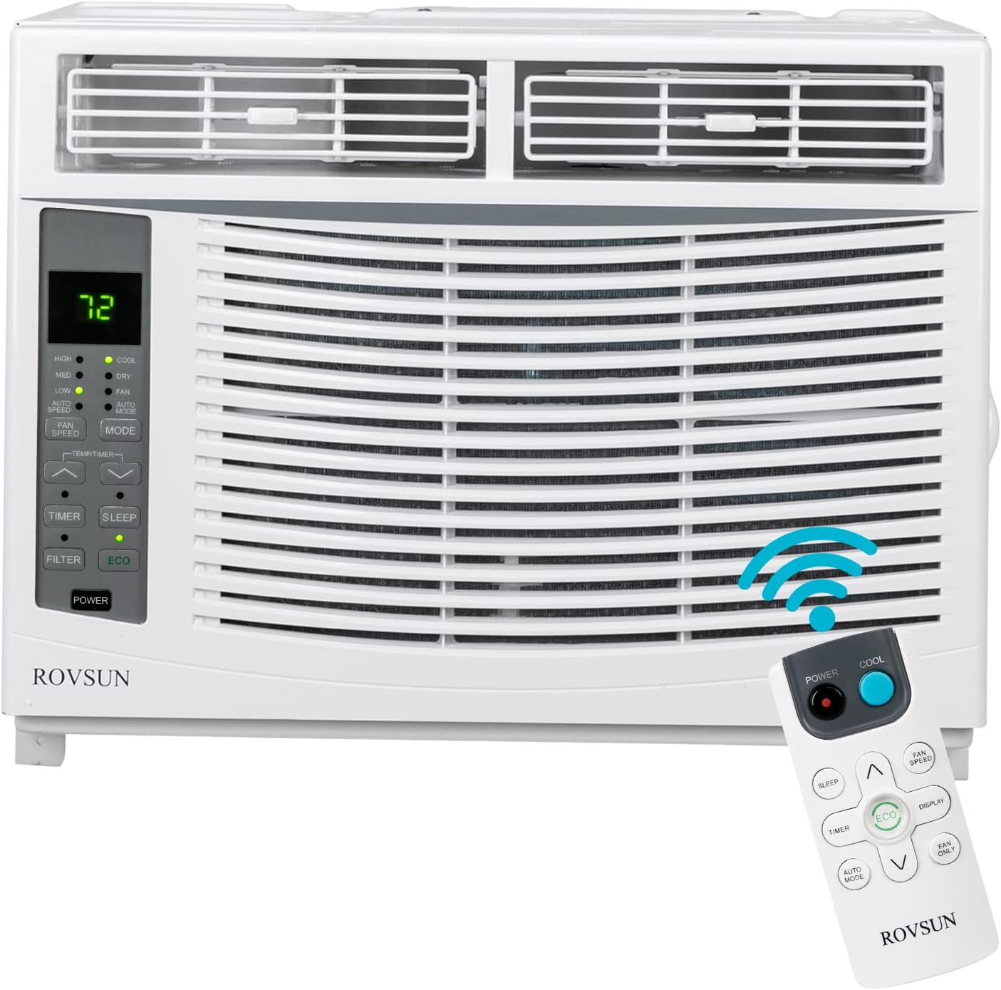 6000 BTU Window Air Conditioner, 3-in-1 AC Unit for Window, Works As Cooler, Dehumidifier & Fan with Timer, Sleep/ECO Mode & Installation Kit, Cooling Rooms up to 250 Sq. Ft, 115V/60Hz