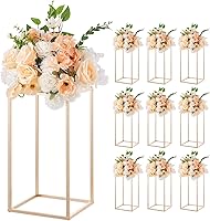 VEVOR 10PCS Gold Wedding Flower Stands 15.75" Acrylic Column Floral Displays for Weddings, Parties, Birthdays & Home