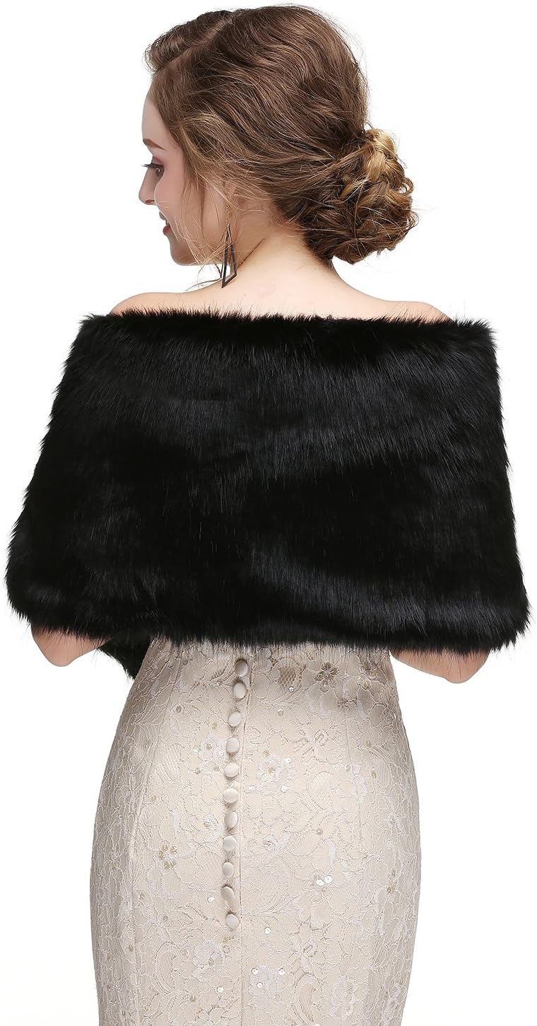 Women's Faux Fur Shawl Wraps for Wedding/Bridal/Evening Party - Image 5