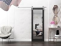 Vista 9 de SARTODOORS - Puerta de granero resistente de 42 x 84 pulgadas Lucia 1299 Seda blanca con espejo Juego pesado de perchas de acero inoxidable de 8