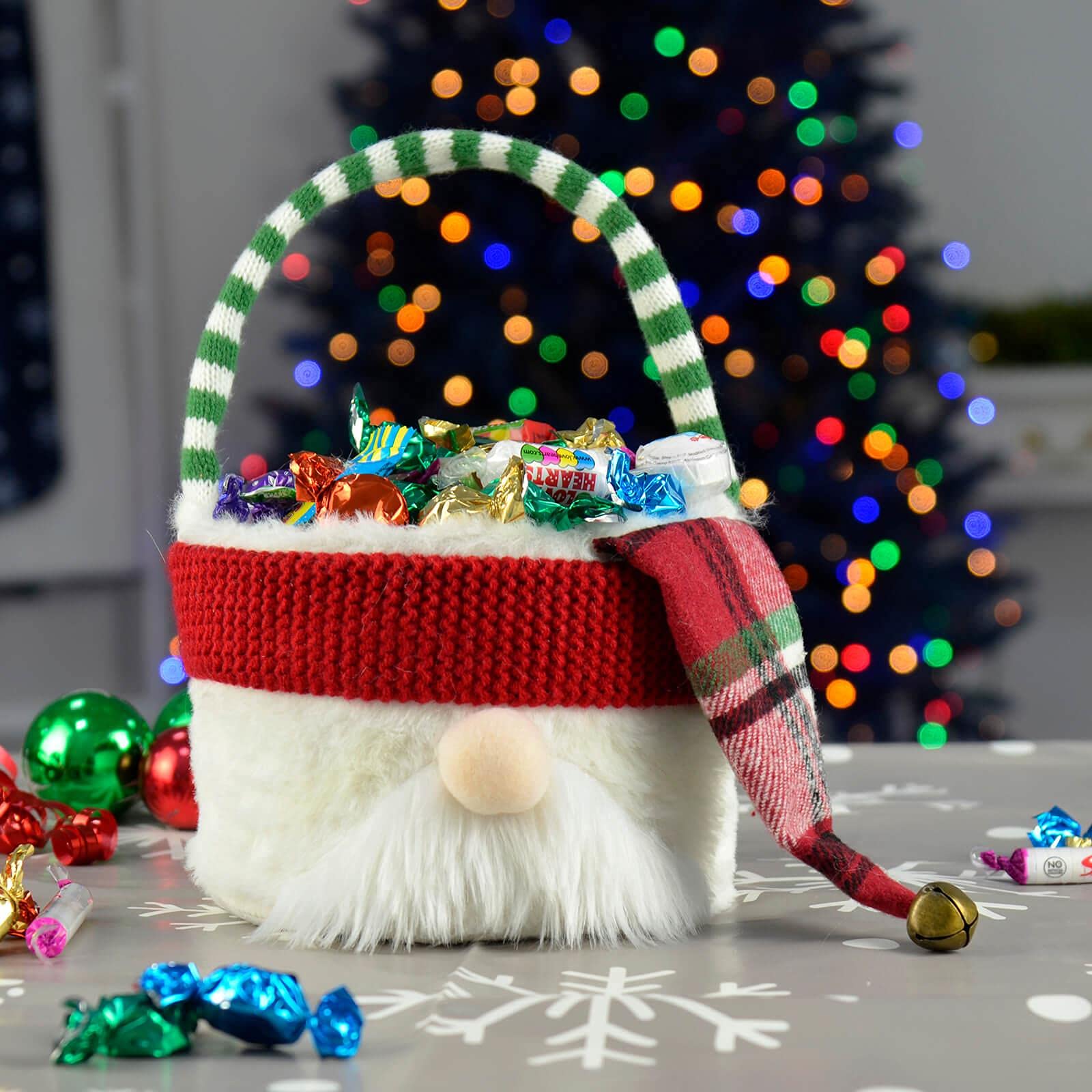 Mr Crimbo Santa Christmas Sweets Bucket Novelty Decoration Candy Biscuits 26Cm