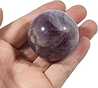 Vista 2 de Bola de cristal curativo de amatista de 1.575 in, decoración del hogar, esfera de adivinación Fengshui con soporte de madera