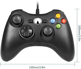 YUDEG Xbox 360 Kablolu Kumanda Xbox 360 (Siyah) için Oyun Kumandası